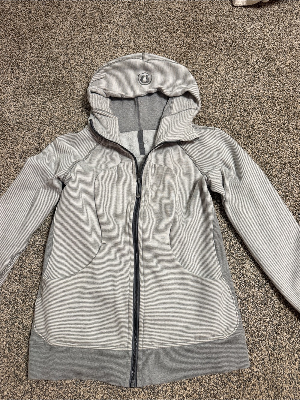 lululemon athletica Light Gray Full‑Zip Hooded Sweatshirt
